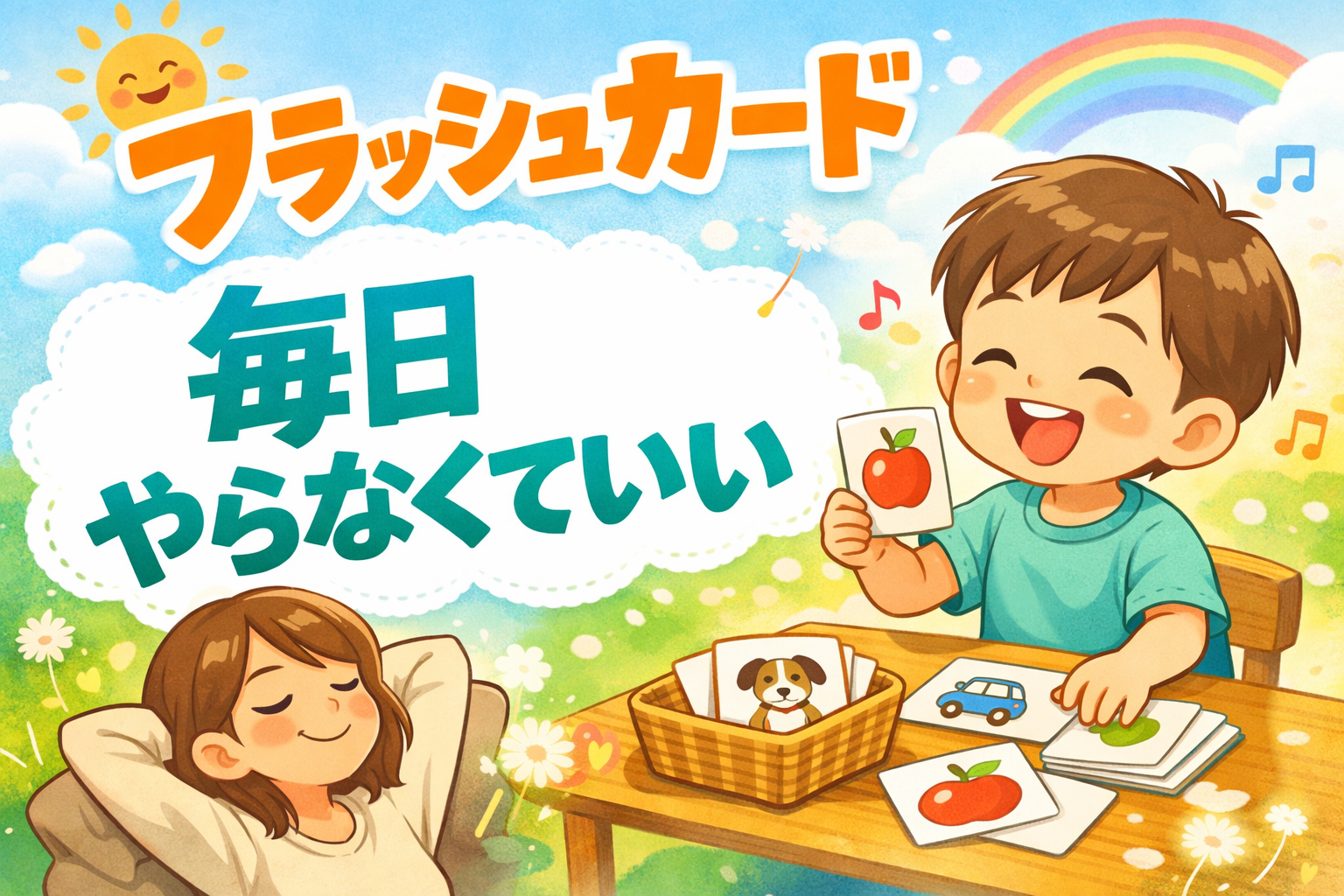 フラッシュカードは毎日やらなくていい。親が頑張らなくていい。
