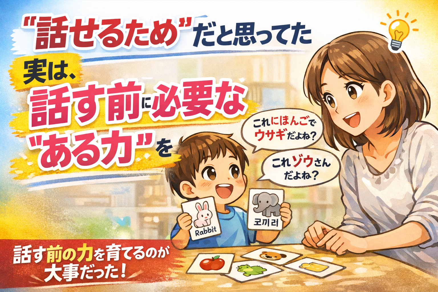 フラッシュカードは話す前の必要な力をつけれる