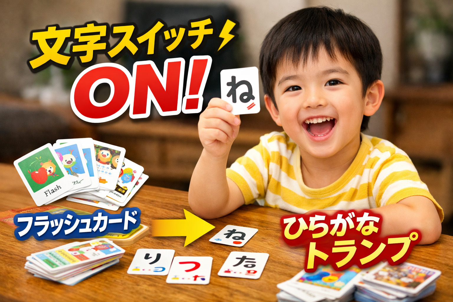 ５歳長男文字に興味を示し始めました！そこでひらがなトランプをスタート